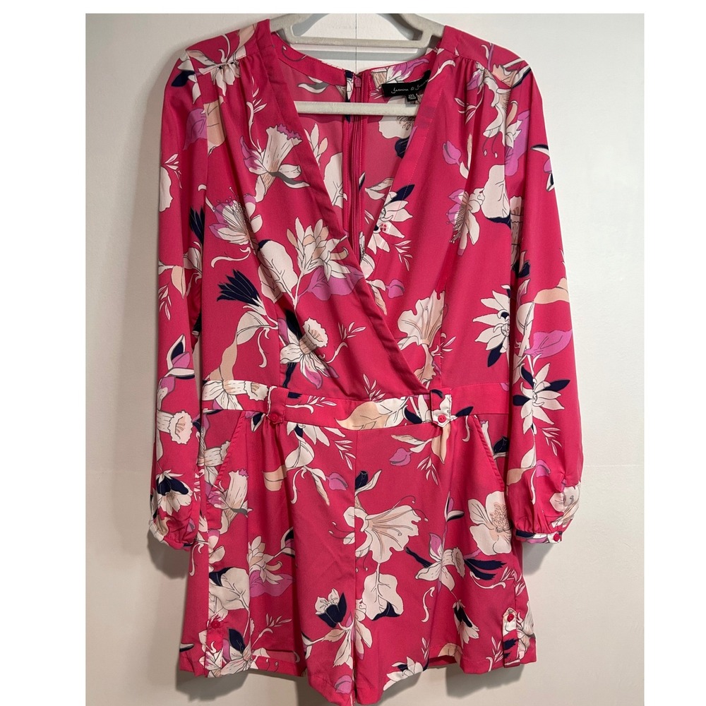 Jasmine & Juliana Floral Romper‎ Womens Size 8 Pink Cottage Core Vacation Spring